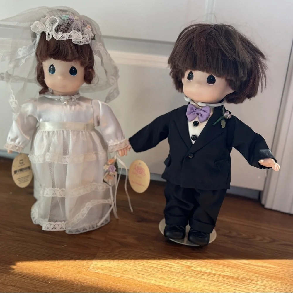 Vintage Precious‎ Moments Bride & Groom Dolls Pair Jessi & Jonny 90s Dolls